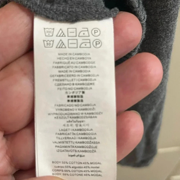 Michael Kors asymmetrical grey top blouse long sleeve size PXS - Picture 3 of 5